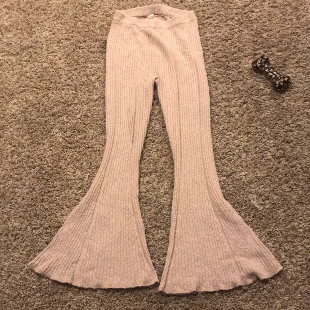 Tan flared pants
